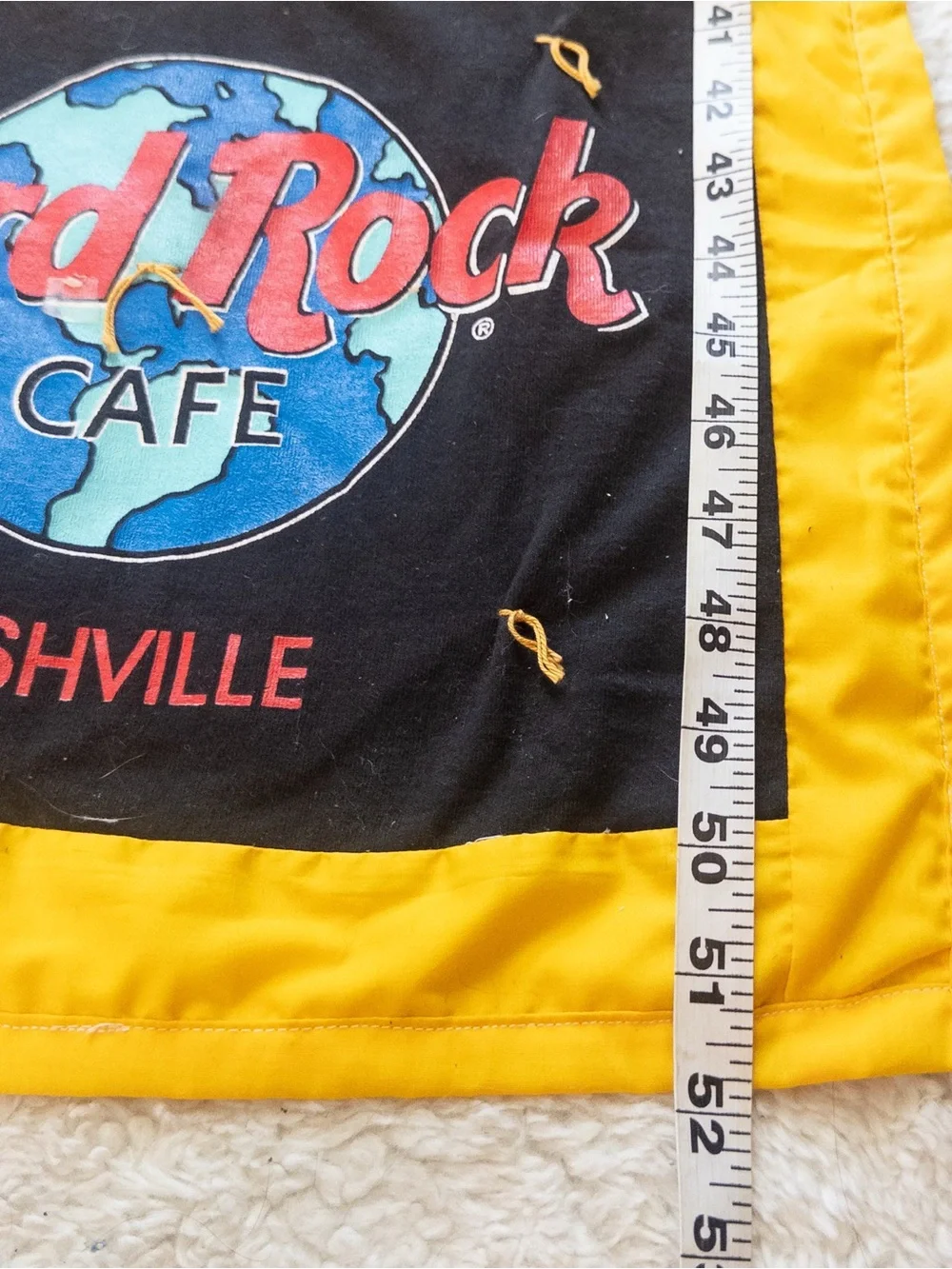 Handmade Hard Rock Cafe T-Shirt Quilt Wall Hanging 52”x67” Travel Souvenir